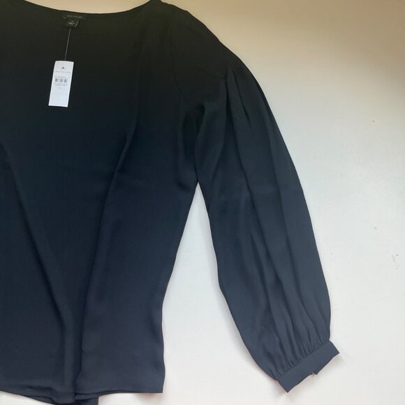 NWT Black Boatneck Ann Taylor Blouse (XS) - Picture 2 of 5